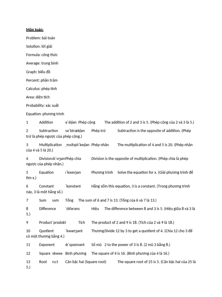 Môn Toán | PDF