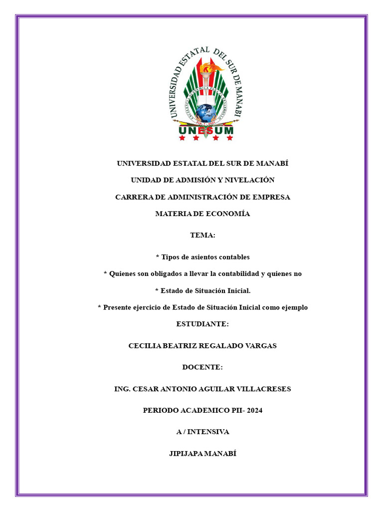 Tipos de Asientos Contables y Obligaciones | PDF | Contabilidad | Hoja ...