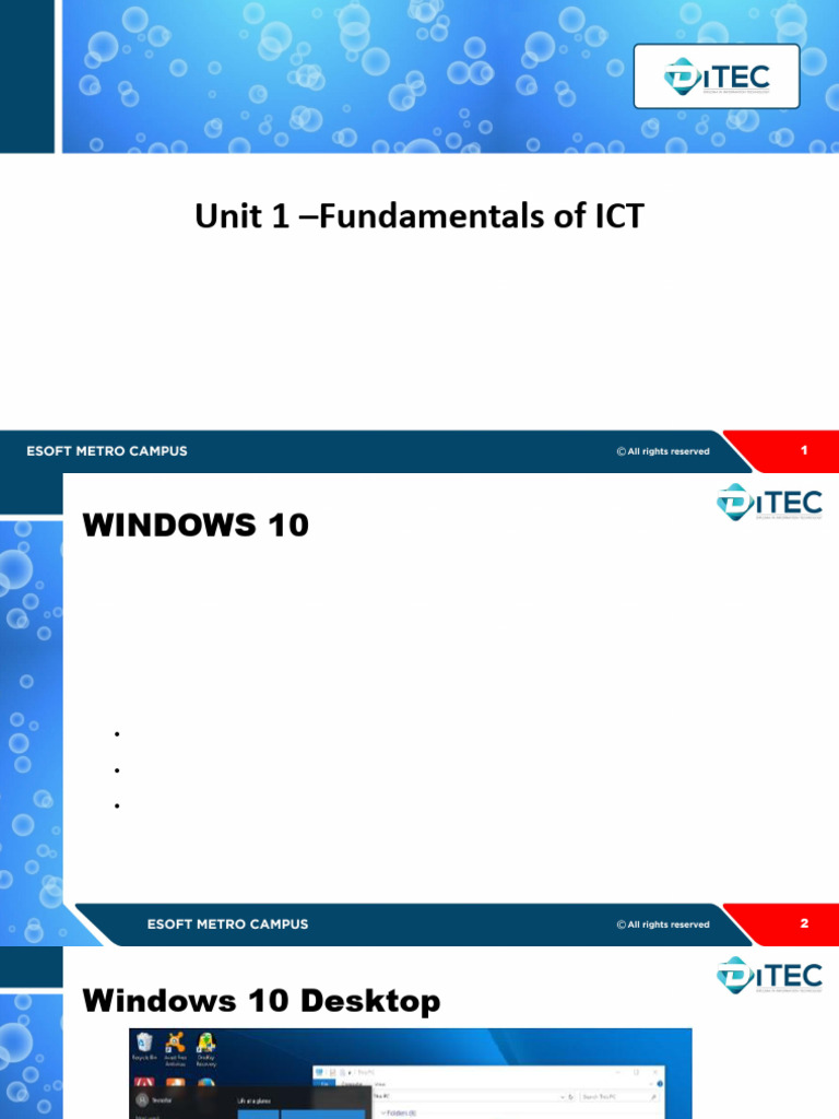 Windows 10 Basics and Features Guide | PDF | Window (Computing ...