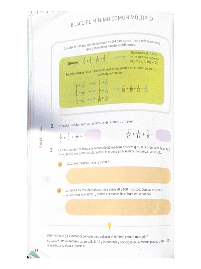 Mínimo Común Múltiplo | PDF