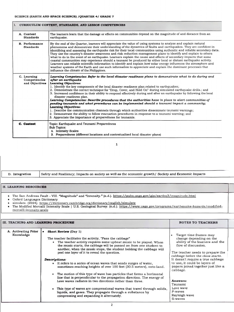 Grade 7 Lesson Plan | PDF