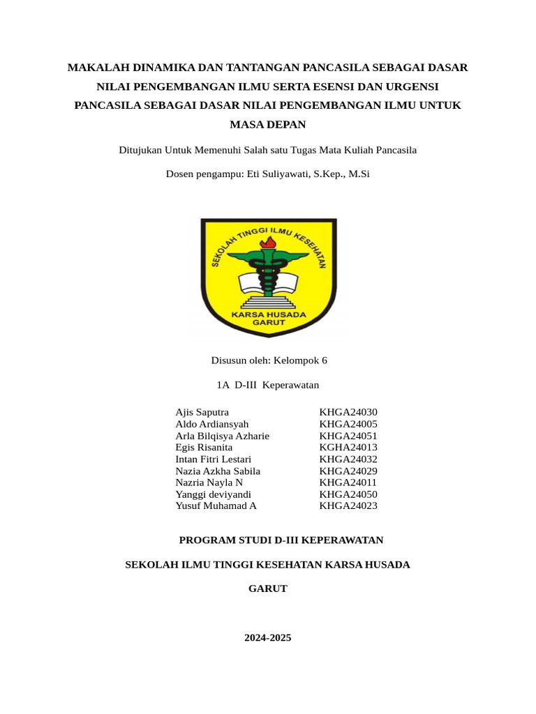 Pancasila sebagai Dasar Nilai Ilmu | PDF