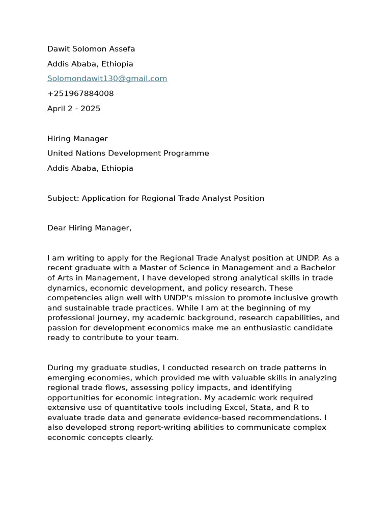 Document (5) (7) Cover Letter For UNDP | PDF | United Nations ...