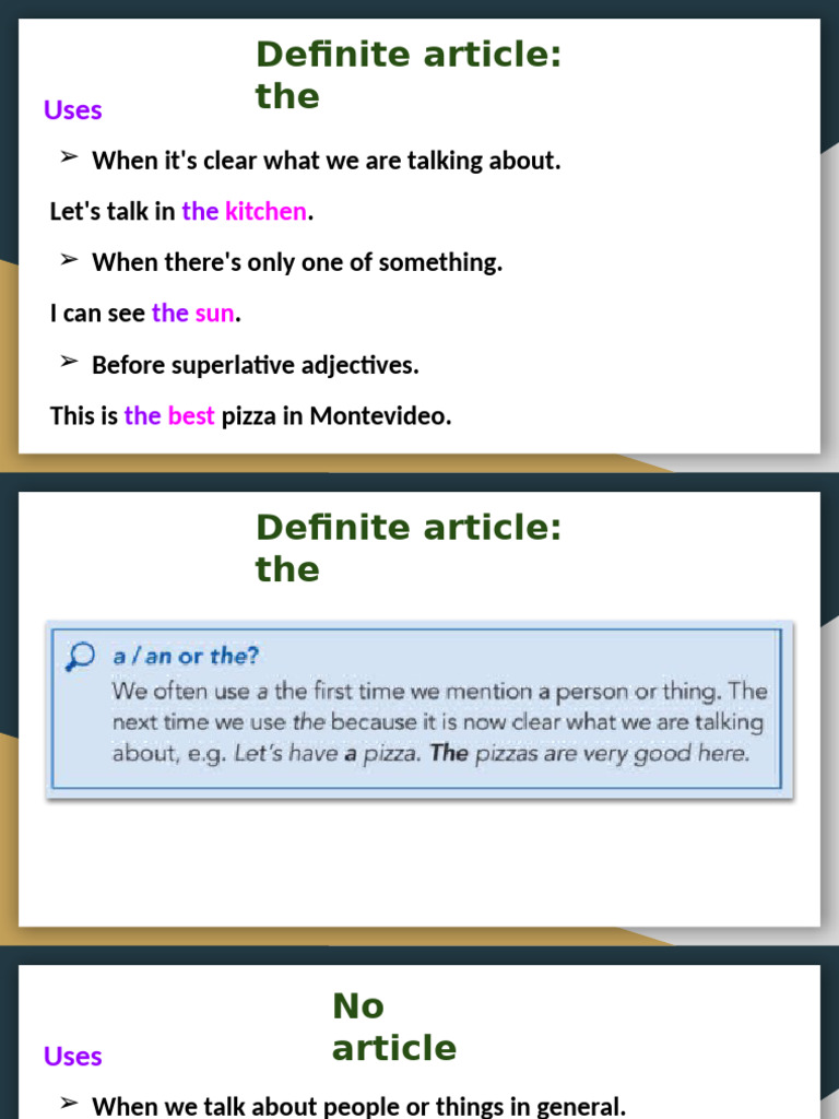 Understanding the Definite Article "The" | PDF
