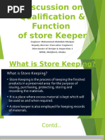 Storekeeper Duties and Responsibilities | PDF