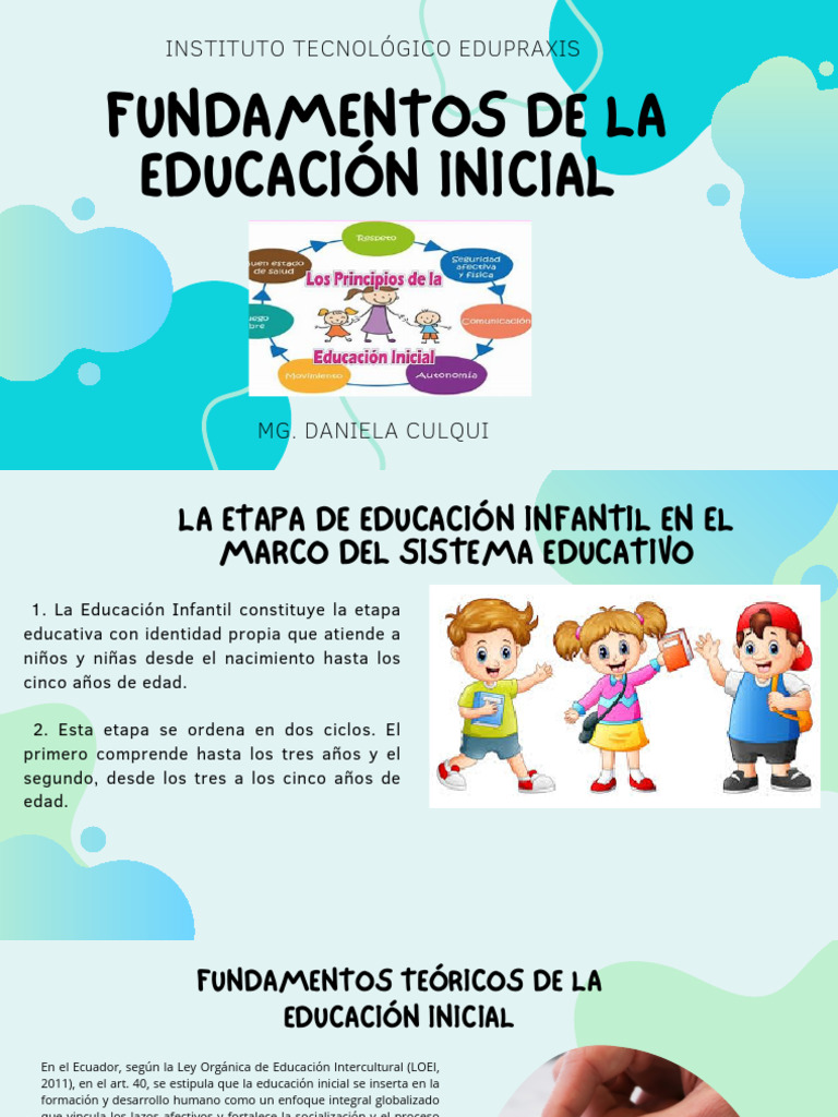 Fundamentos de la Educación Inicial | PDF | Educación de la primera ...