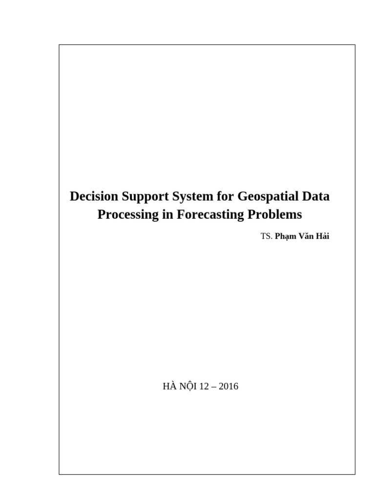 Geospatial Decision Support System for Forecasting | PDF | Decision ...