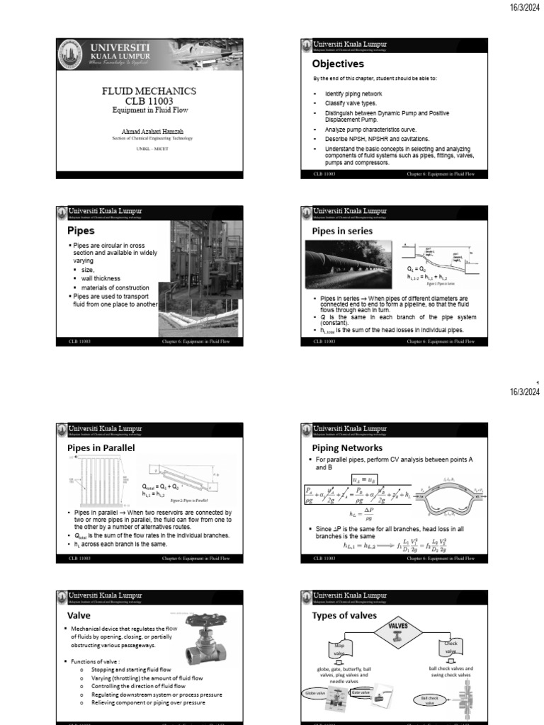 Fluid Flow Equipment Overview | PDF | Pump | Valve