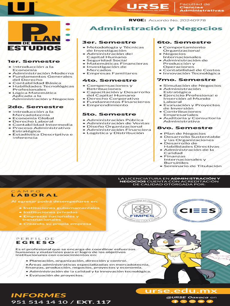 Plan de estudios - Administración y Negocios 2025 | PDF