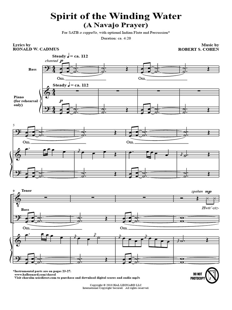 Cohen Spirit of The Winding Water | PDF