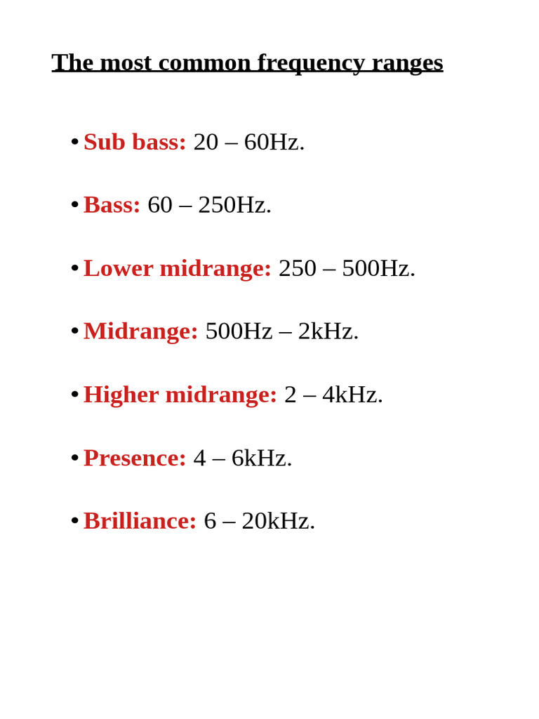 Frequency Ranges | PDF