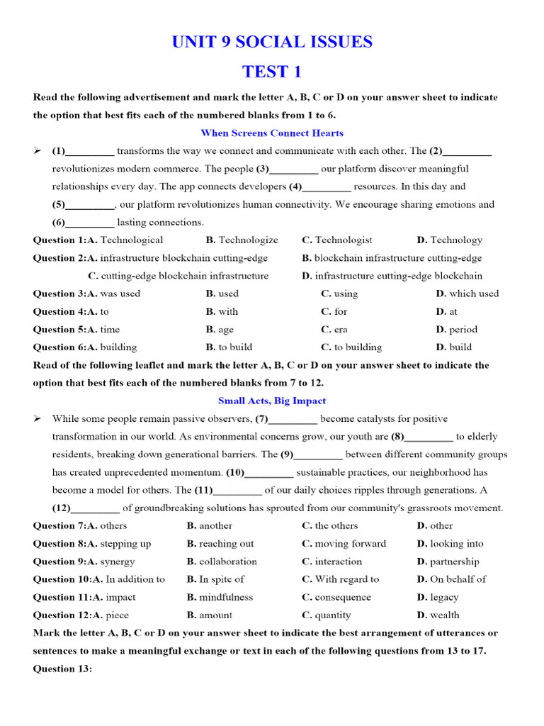 Unit 9 Grade 11 Test 1docx - 3200 - PDF - Gdrive.vip | PDF