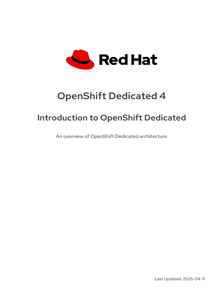 OpenShift Dedicated 4 Overview Guide | PDF | Cloud Computing | Computer ...