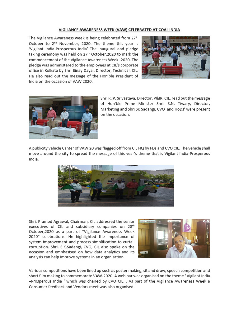 Vigilance Awareness Week | PDF