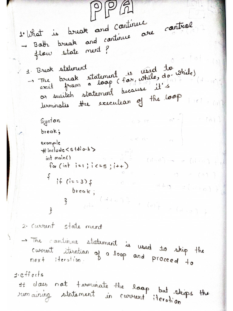 Break And Continue Pdf