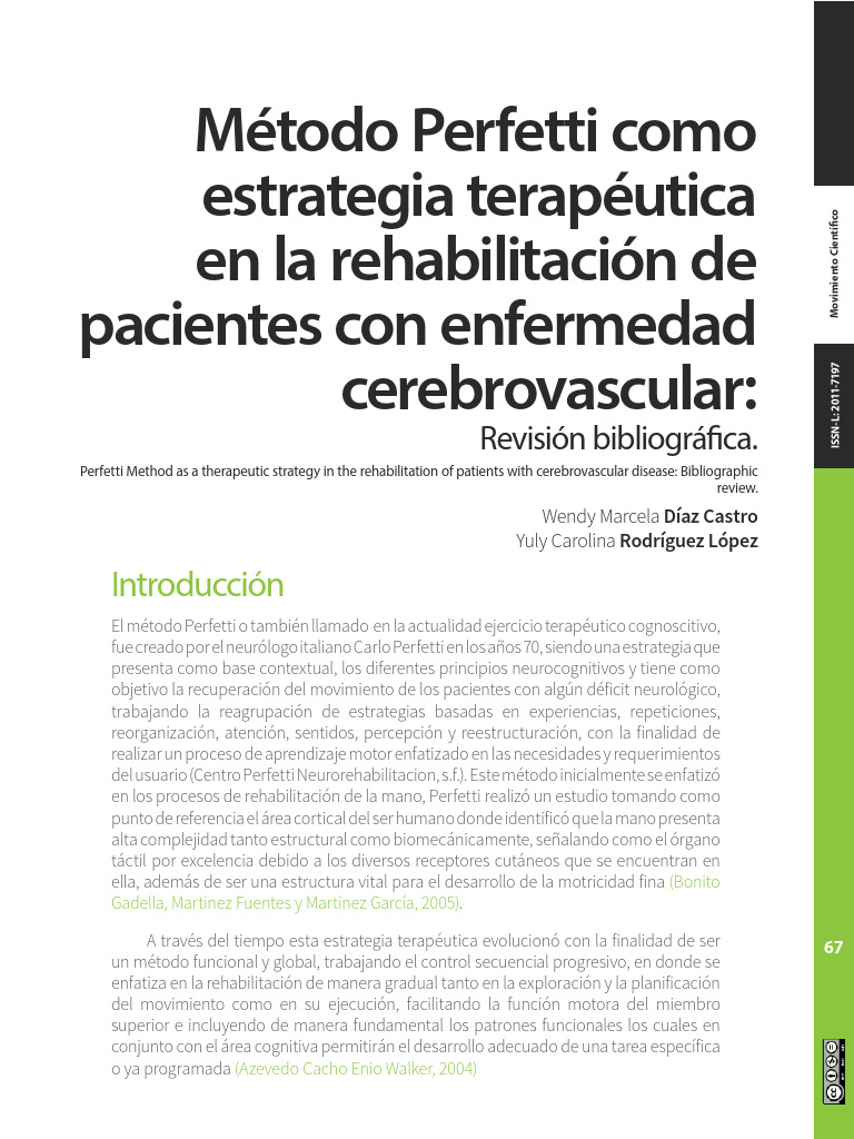 Método Perfetti en rehabilitación de ECV | PDF | Carrera | Neurología