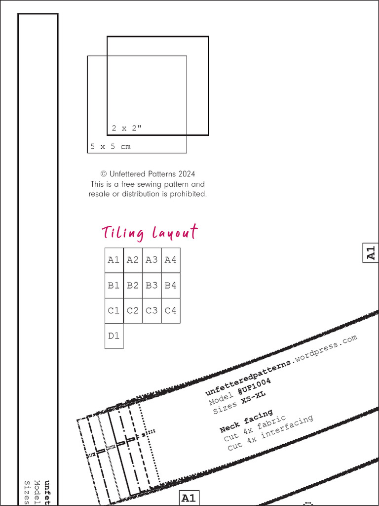Sewing Pattern Model UP1004 XS-XL | PDF