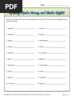 Spelling Correction Worksheet | PDF