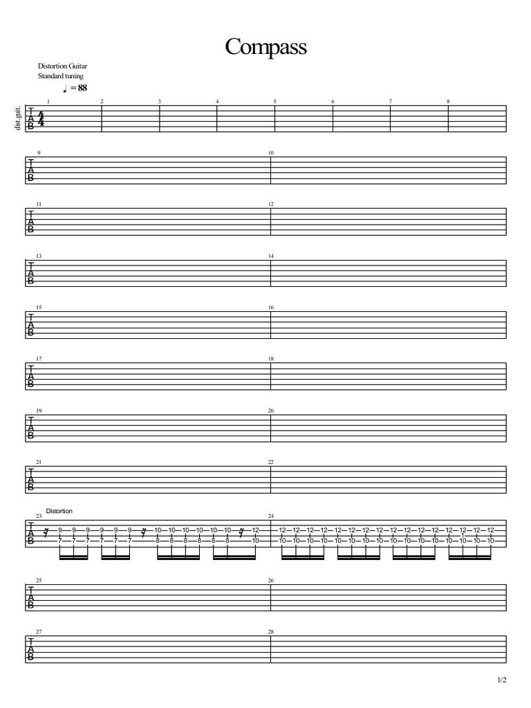 Distortion Guitar Compass Guide | PDF | Guitar Family Instruments ...