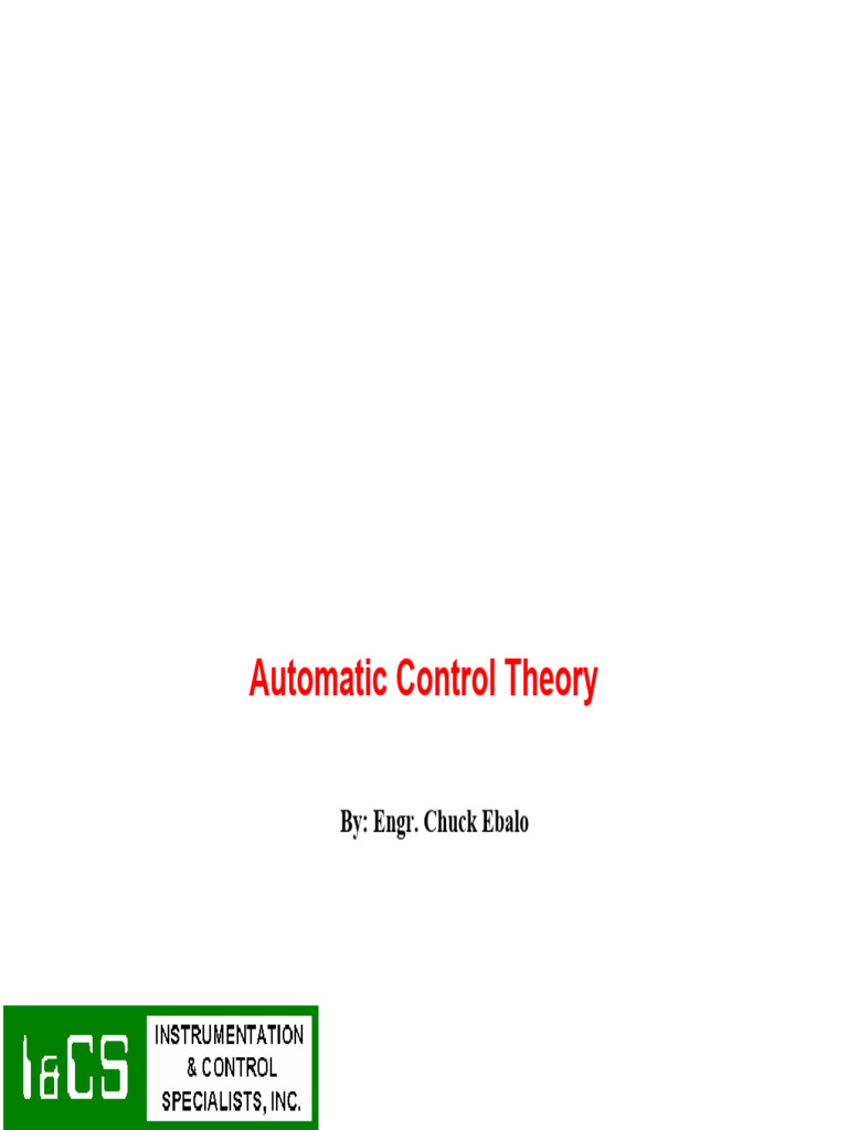 Automatic Control Theory Overview | PDF | Instrumentation | Control Theory