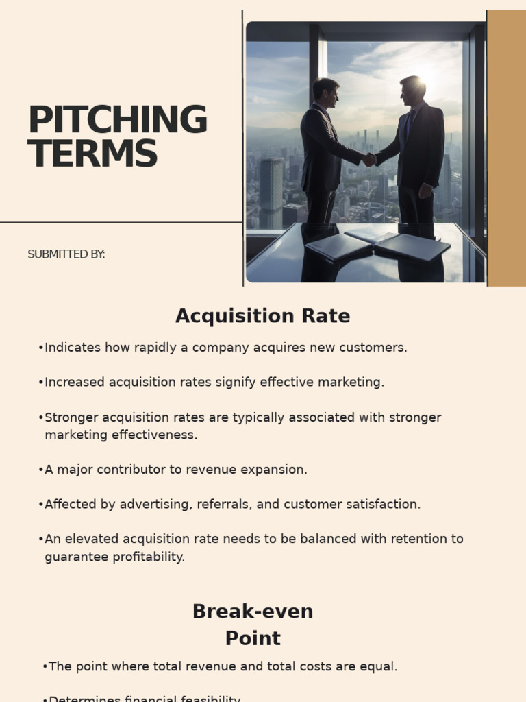 Pitching Key Terms SCE | PDF | Performance Indicator | Cost Of Goods Sold
