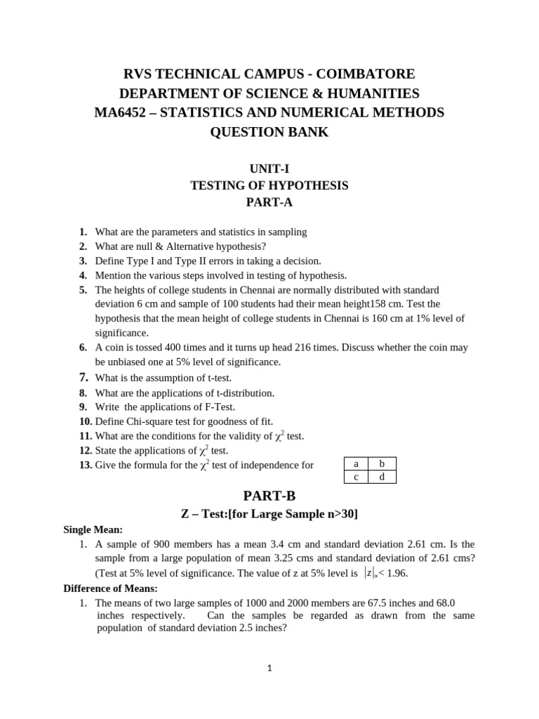 SNM-QB Final | PDF | Statistics | Statistical Hypothesis Testing