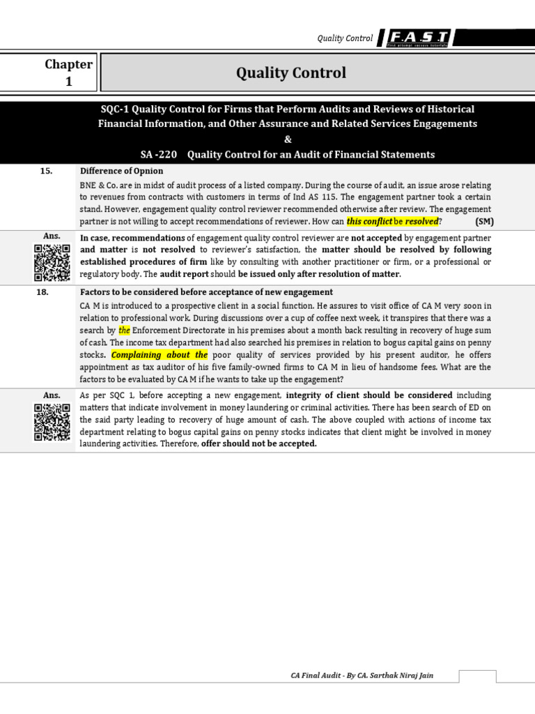 Quality Control in Auditing Practices | PDF | Audit | Sampling (Statistics)
