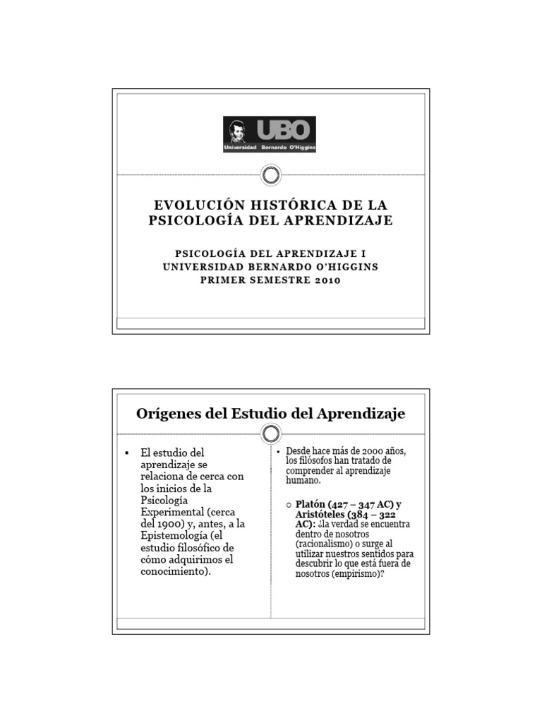 Evolución de la Psicología del Aprendizaje | PDF | Behaviorismo ...