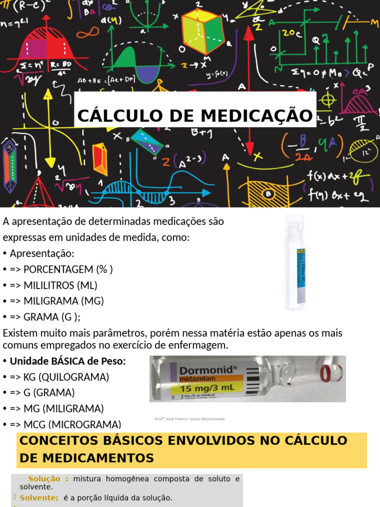 Cálculo de Medicação em Enfermagem | PDF | Concentração