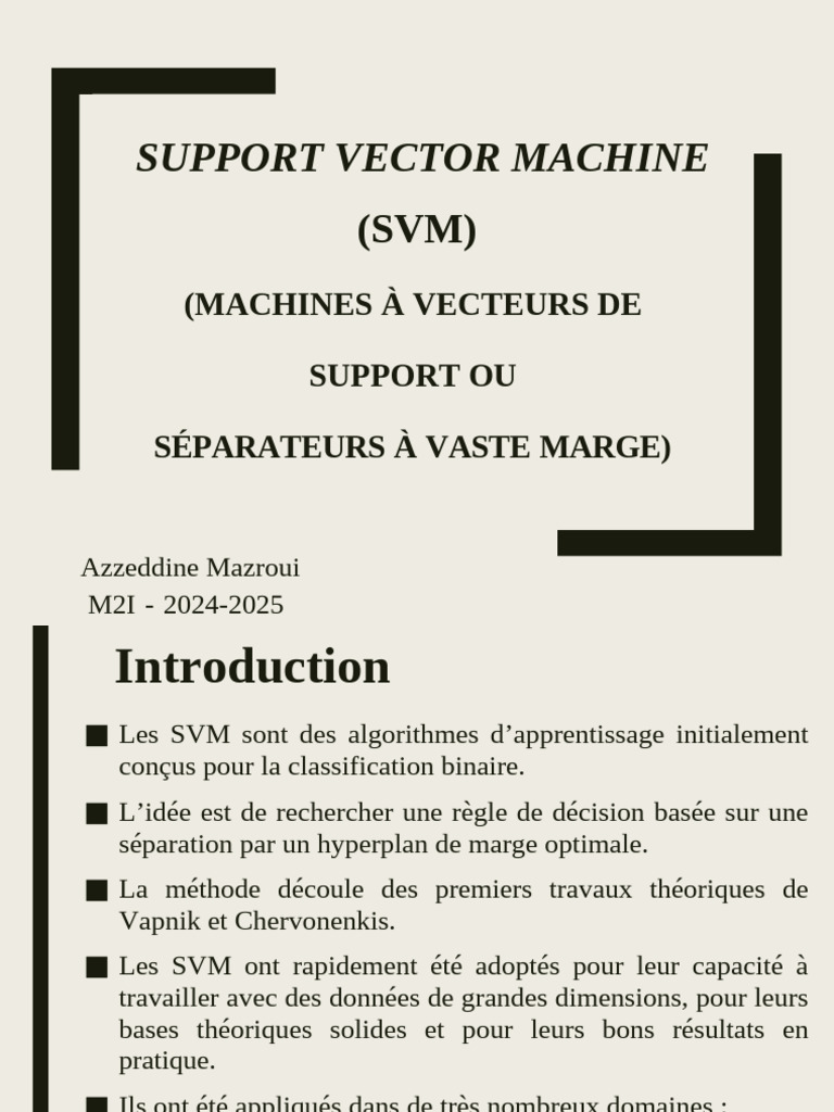 Introduction aux SVM 2025 | PDF | Machine à vecteurs de support ...