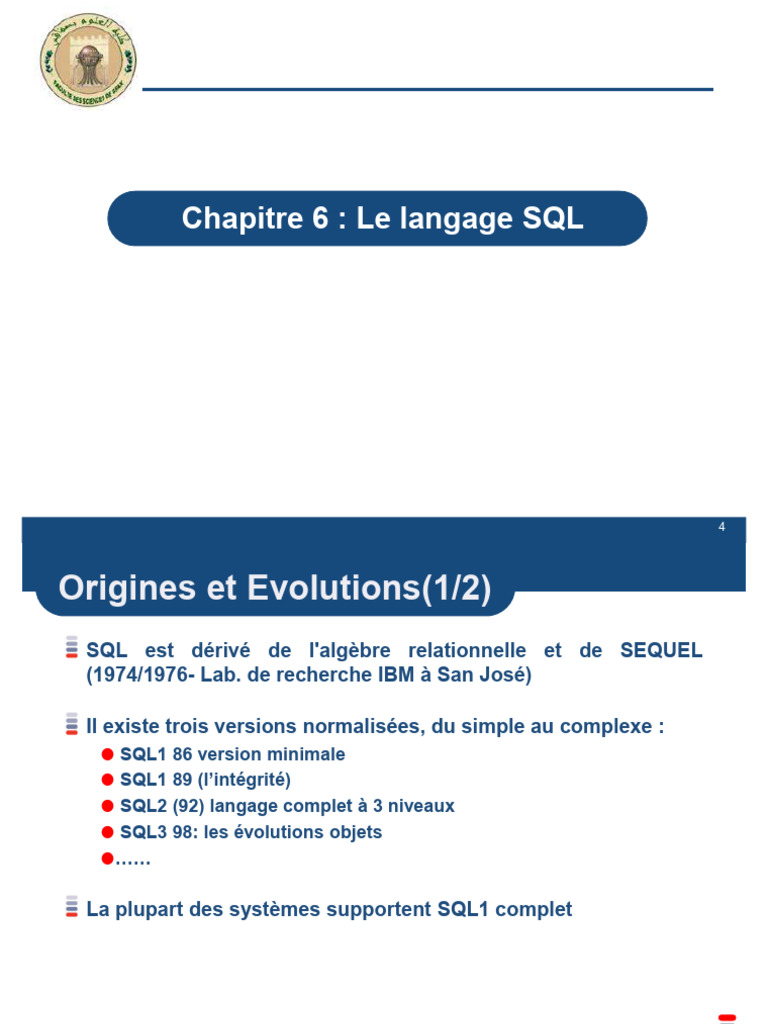 Introduction au langage SQL et ses opérations | PDF | SQL | Données ...