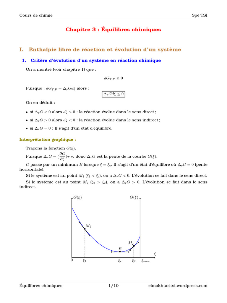 Équilibres Chimiques en Réaction | PDF | Équilibre chimique | Réactions ...