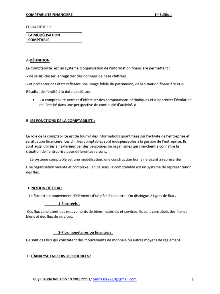 Analyse des Emplois et Ressources Comptables | PDF | Facture ...