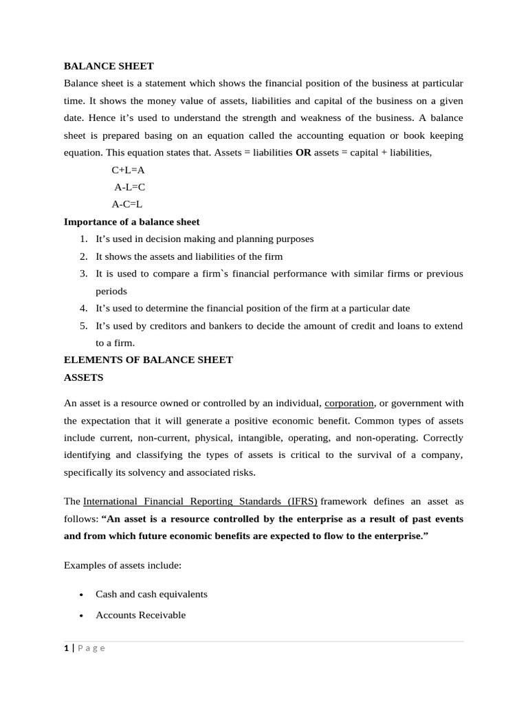 Understanding Balance Sheets and Assets | PDF | Depreciation | Equity ...