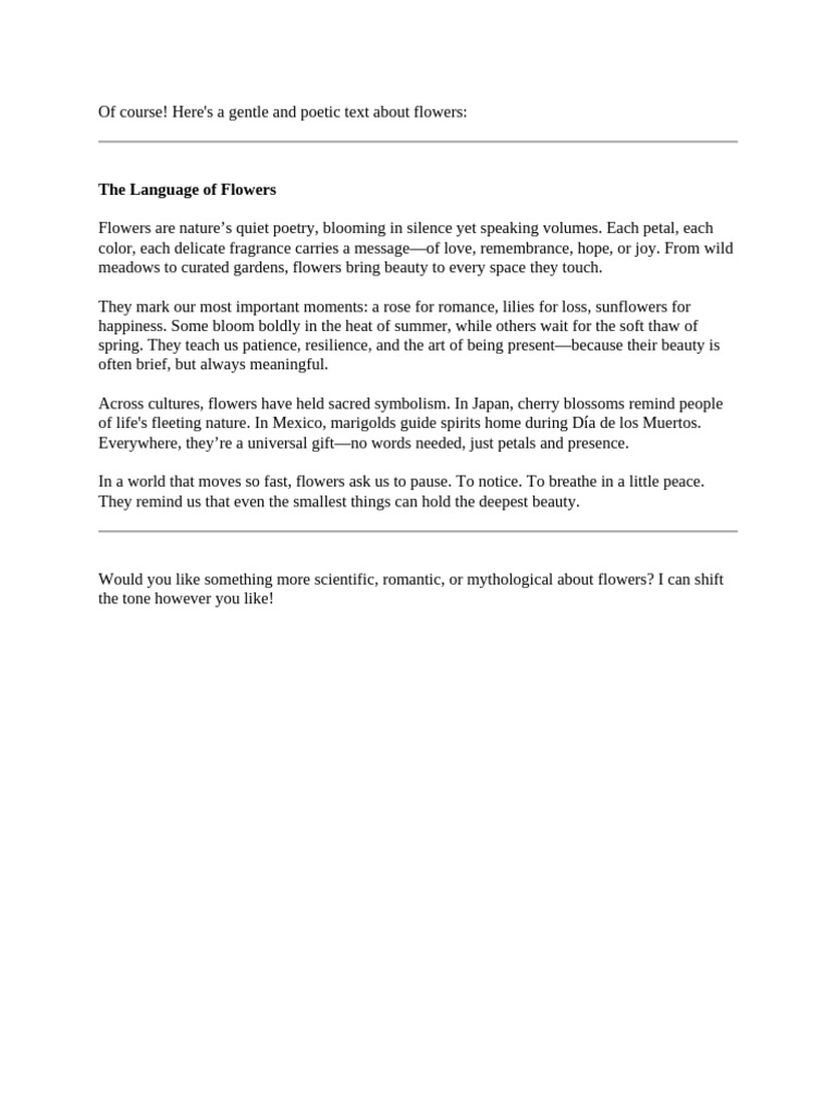 The Poetic Language of Flowers | PDF