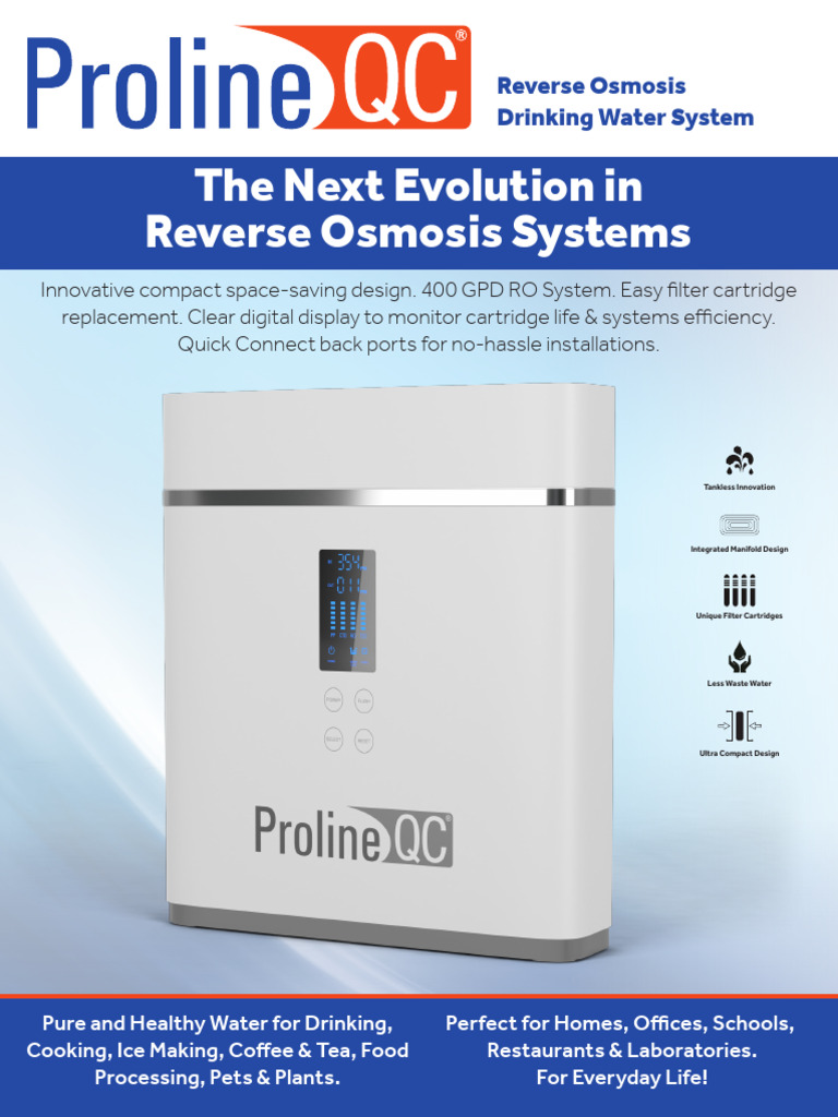 Proline 400 GPD RO System Manual | PDF | Membrane | Transparent Materials