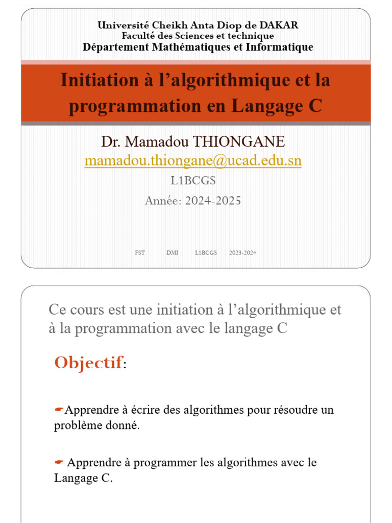 Initiation à l'Algorithmique en C | PDF | Structure de contrôle ...