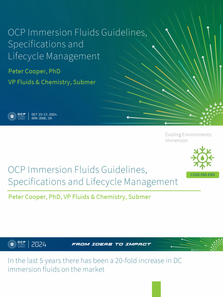 OCP Immersion Fluids Guidelines Overview | PDF | Evaporation | Solvent