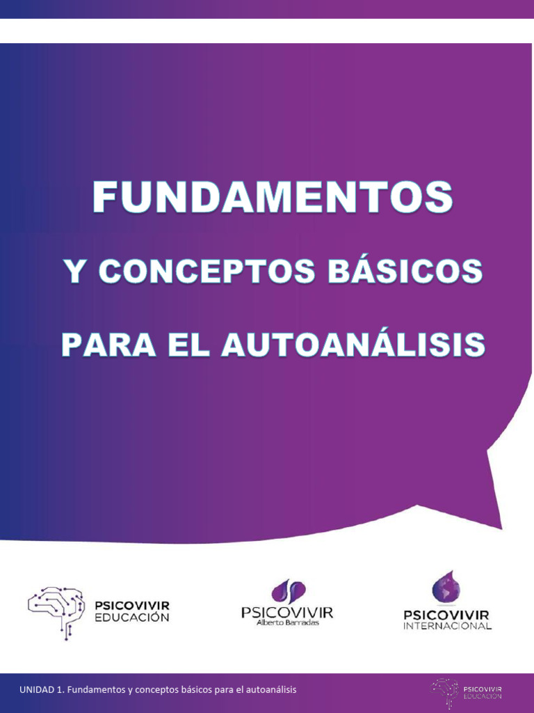 Unidad 1. FUNDAMENTOS Y CONCEPTOS BÁSICOS PARA EL AUTOANÁLISIS PDF ...