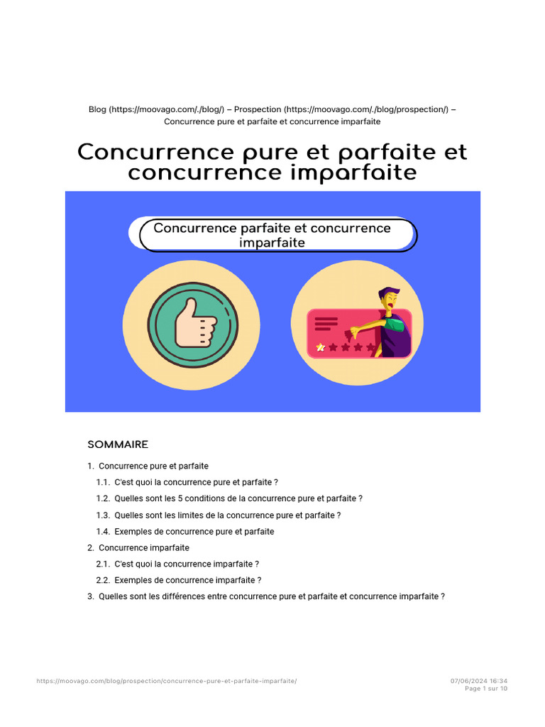 Concurrence Pure et Imparfaite Décryptée | PDF | Concurrence pure et ...