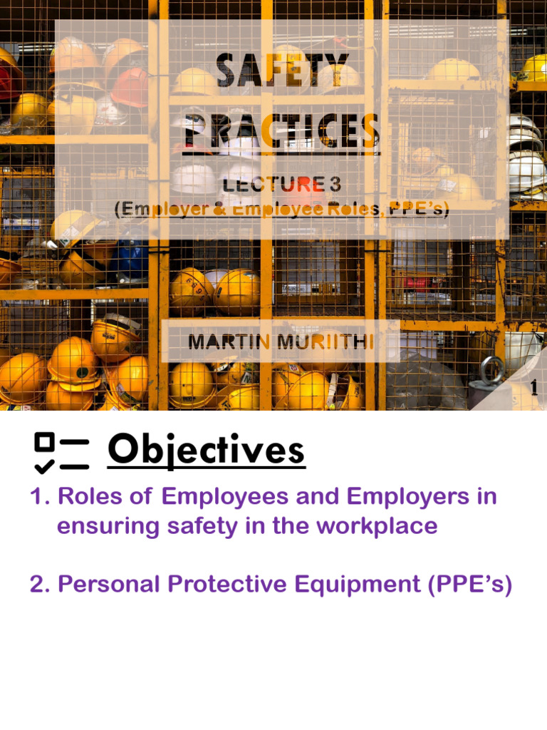 Safety Practices - Lecture 3 | PDF | Personal Protective Equipment ...