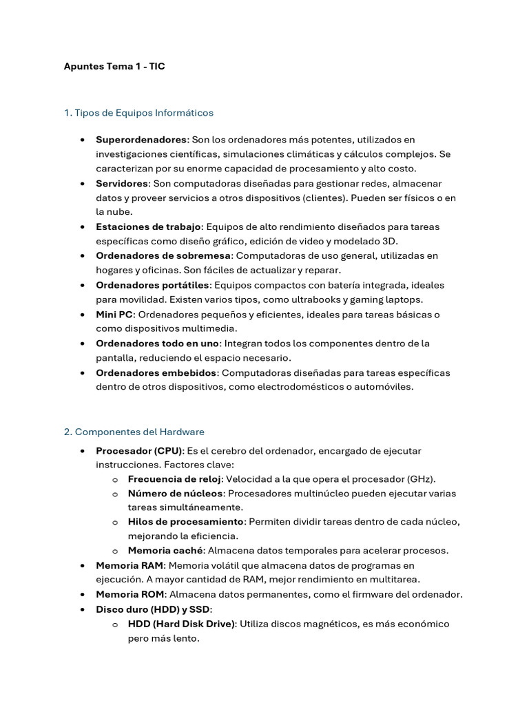 Apuntes Tecno | PDF | Hardware de la computadora | Unidad Central de ...