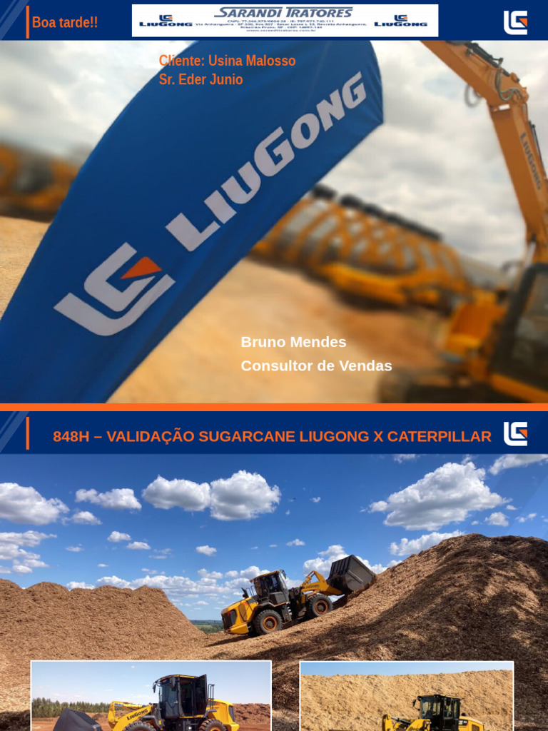 Validação LiuGong 848H na Usina Malosso | PDF