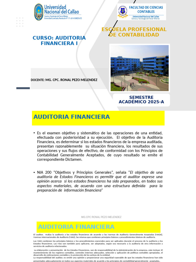 Aud. Financiera Semana 1 | PDF | Auditoría | Contabilidad