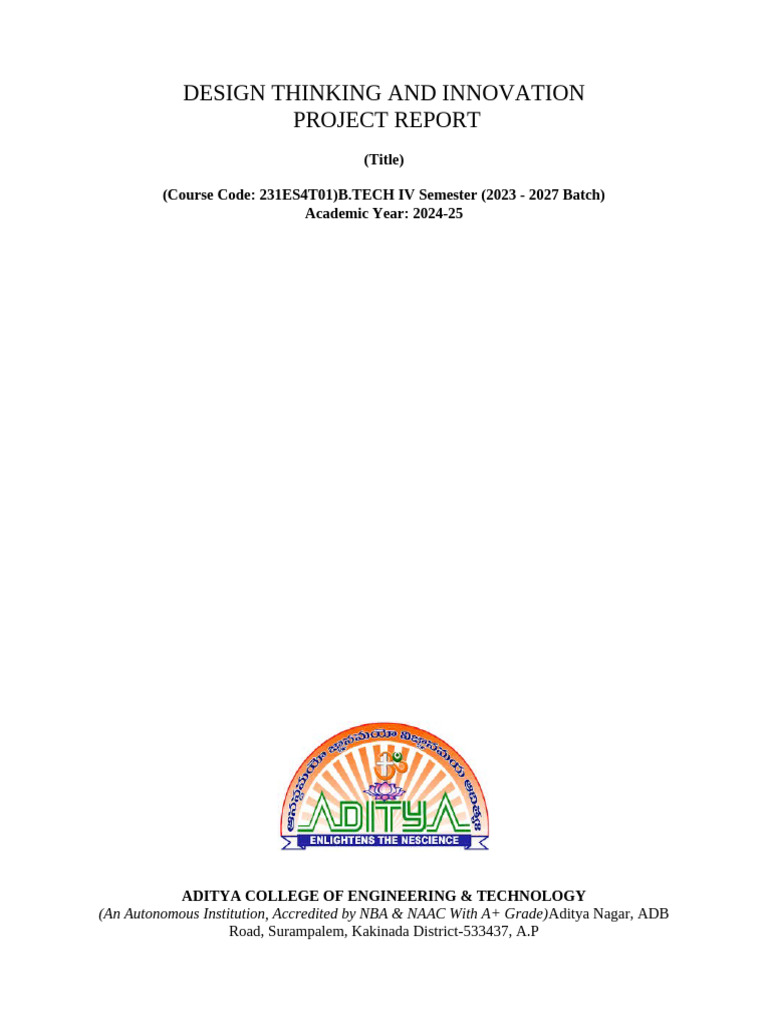 Design Thinking Project Book Template For Submission | PDF | Design ...