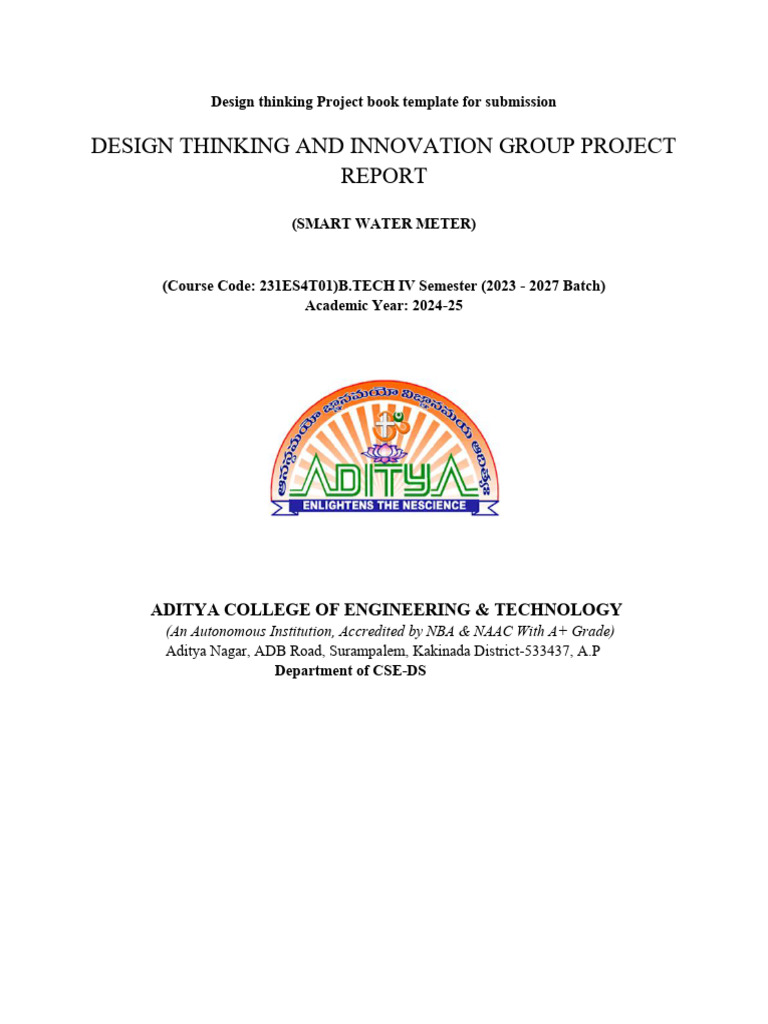Smart Water Meter Project Report | PDF | Design Thinking | Mobile App