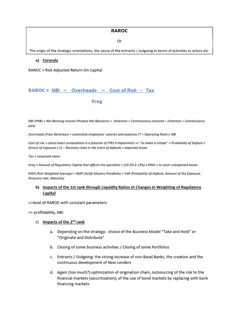 Understanding RAROC: Formula and Impact | PDF