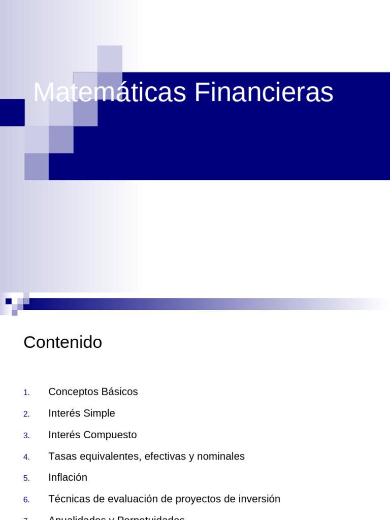Matematicas Financieras | PDF | Interés | Inflación