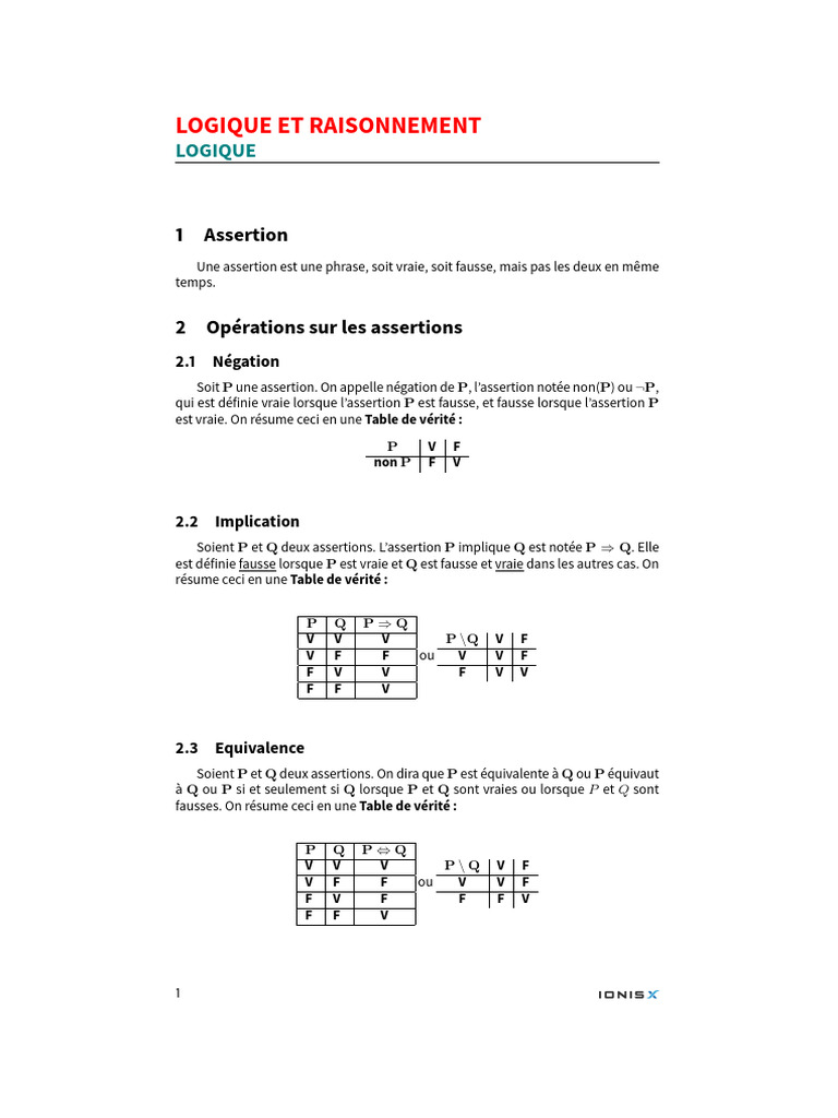 Négation et implication en logique | PDF | Syntaxe (logique ...