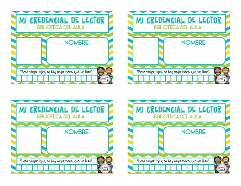 Credencial Biblioteca Del Aula | PDF